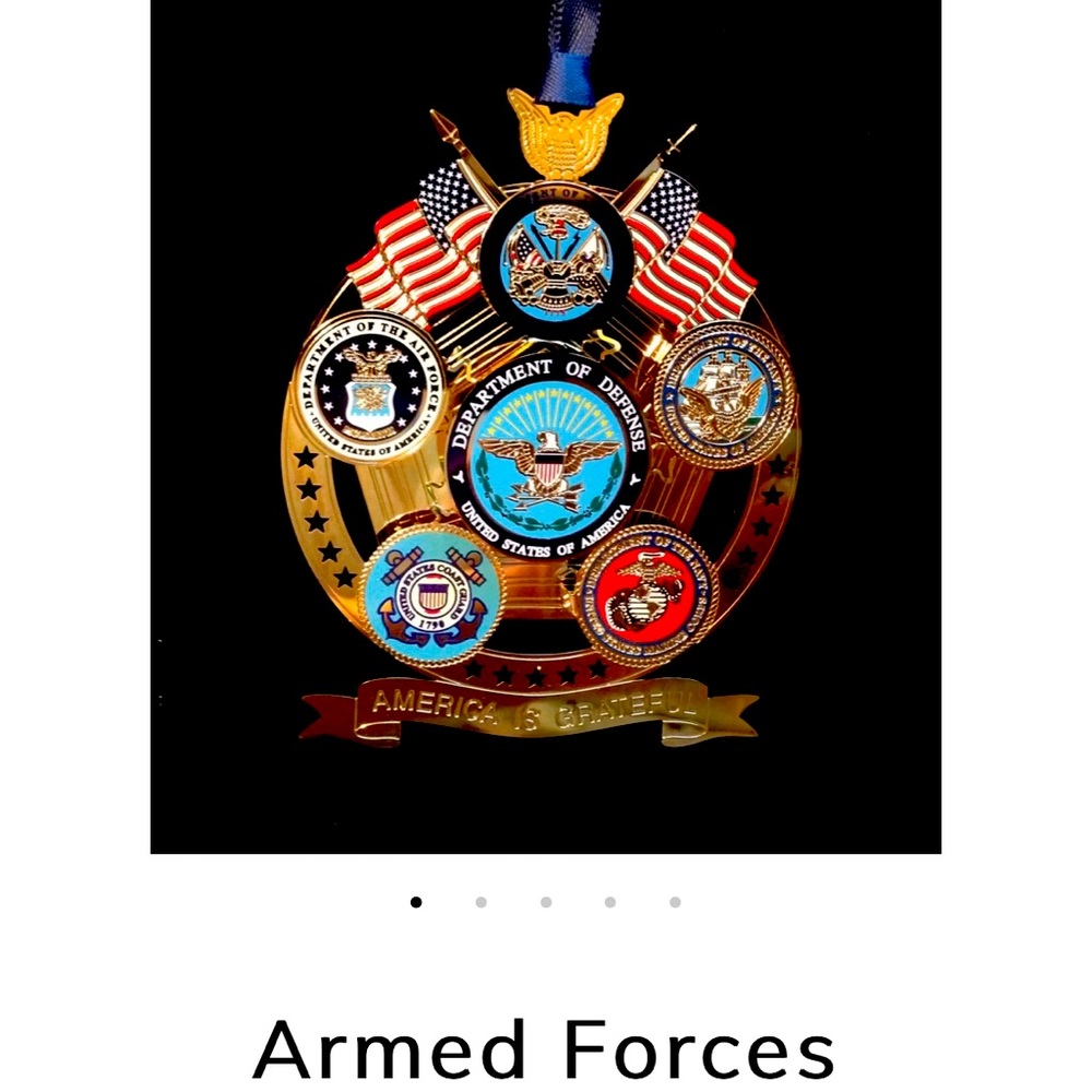 Armed Forces Ornament 24K gold over brass